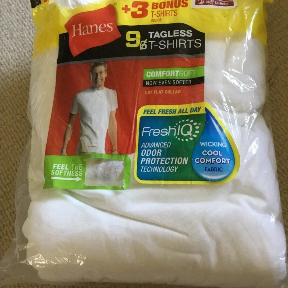 Hanes White Tagless Crew Undershirts - Pack